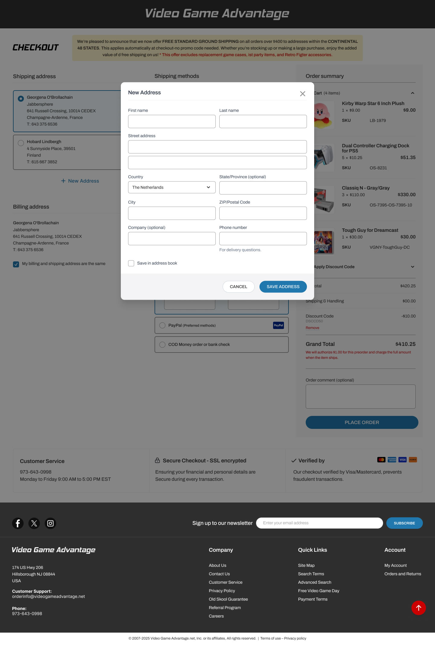 checkout new address